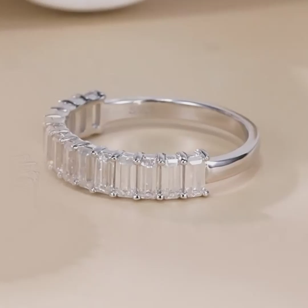 Half Emerald-Cut Eternity Ring