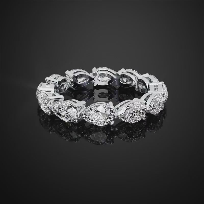 Elysian Pear-Cut Moissanite Eternity Ring
