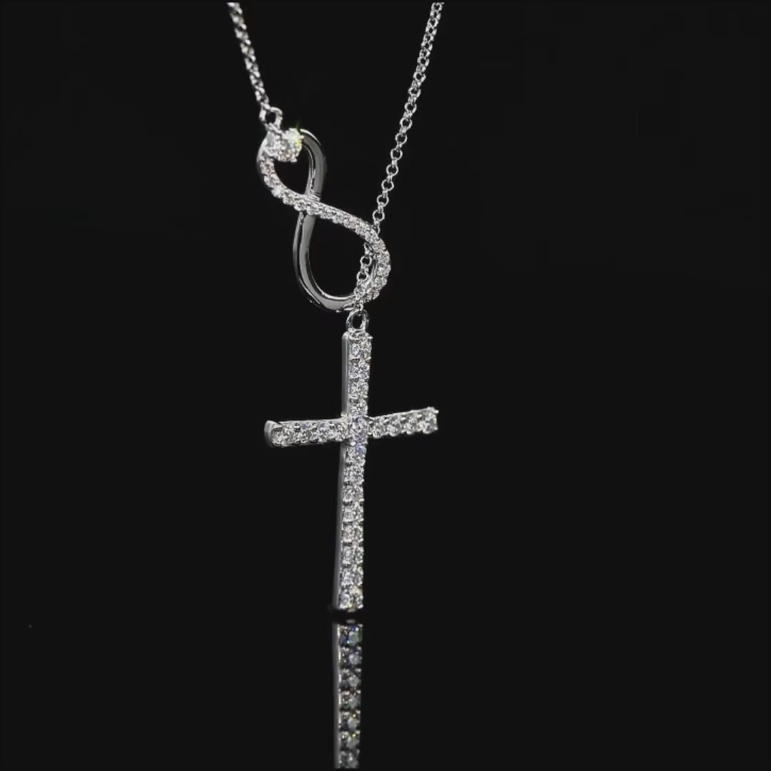 Abigail Infinite Love Cross Moissanite Necklace