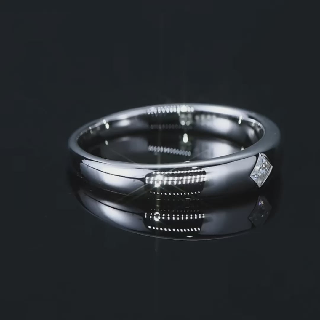 Seraphina Inlaid Princess-Cut Moissanite Ring