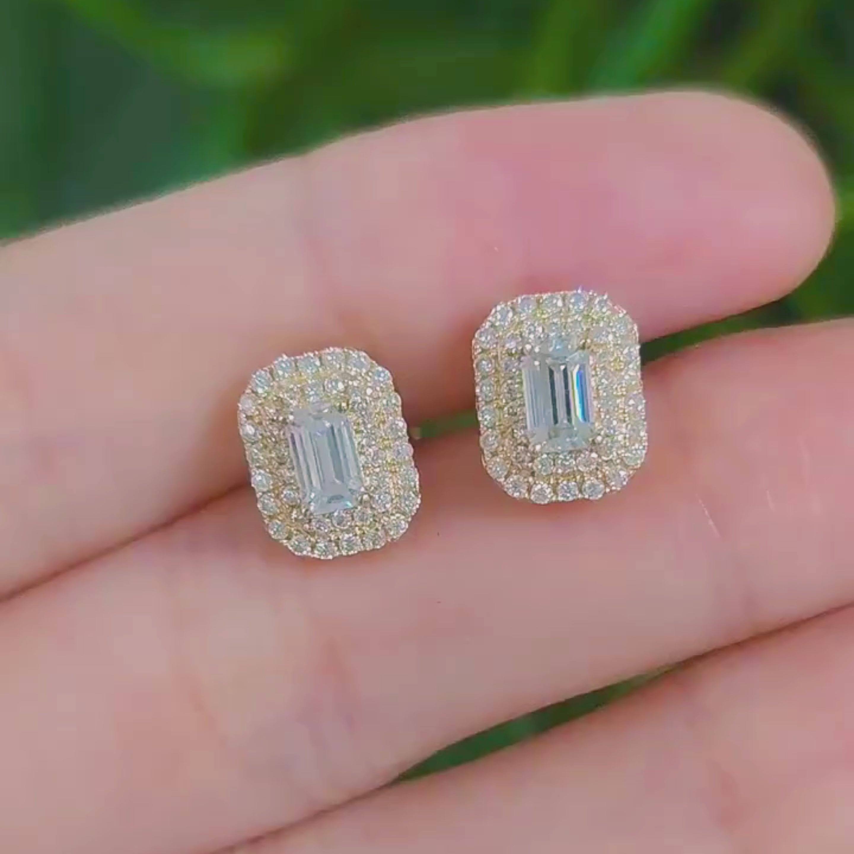 Clarabella Emerald-Cut Lab Diamond Earrings