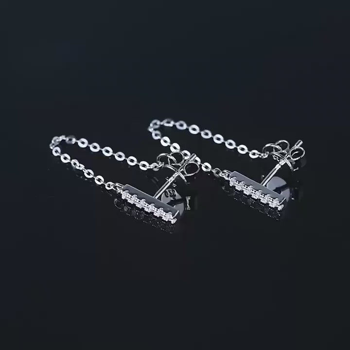 Aviora Moissanite Chain Earrings