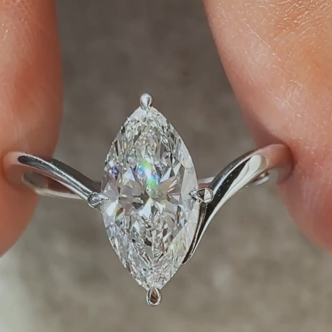 Layali Marquise-Cut 2-Piece Moissanite Ring