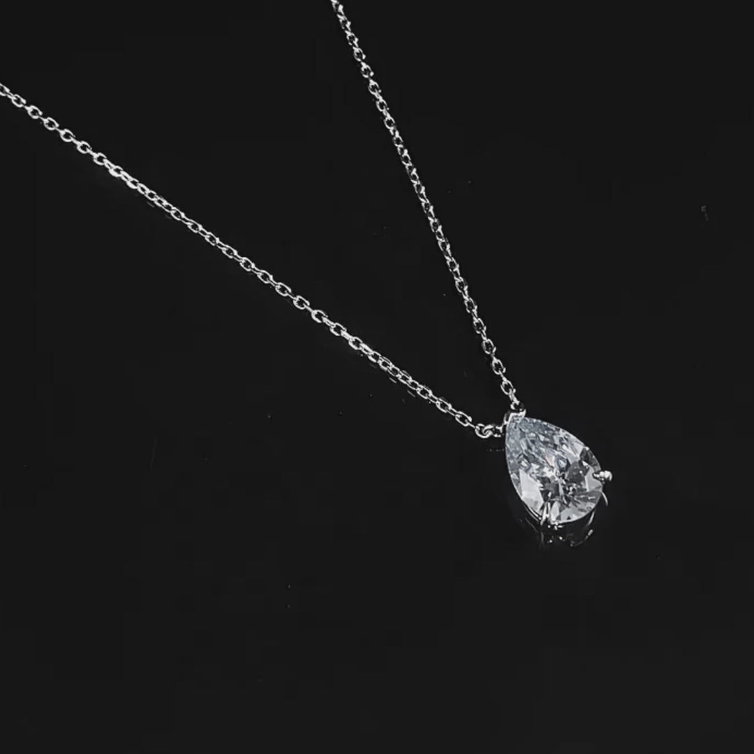 Elysian Pear-Cut Moissanite Solitaire Pendant