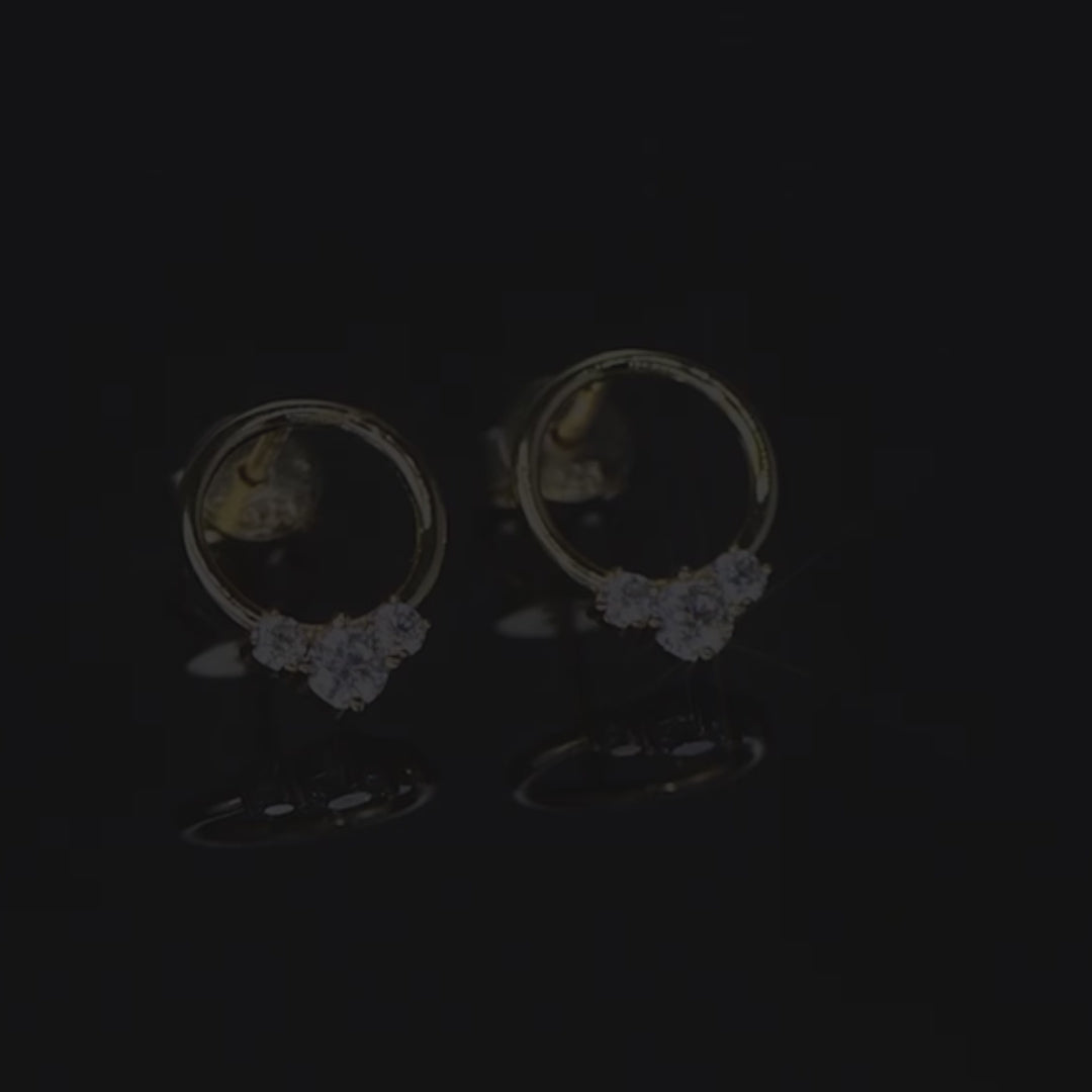 Celestia Circle Moissanite Trio Earrings