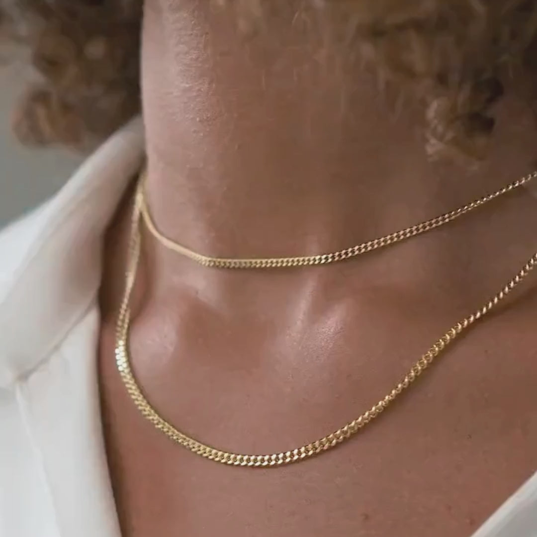 Flat Curb Link Unisex Necklace