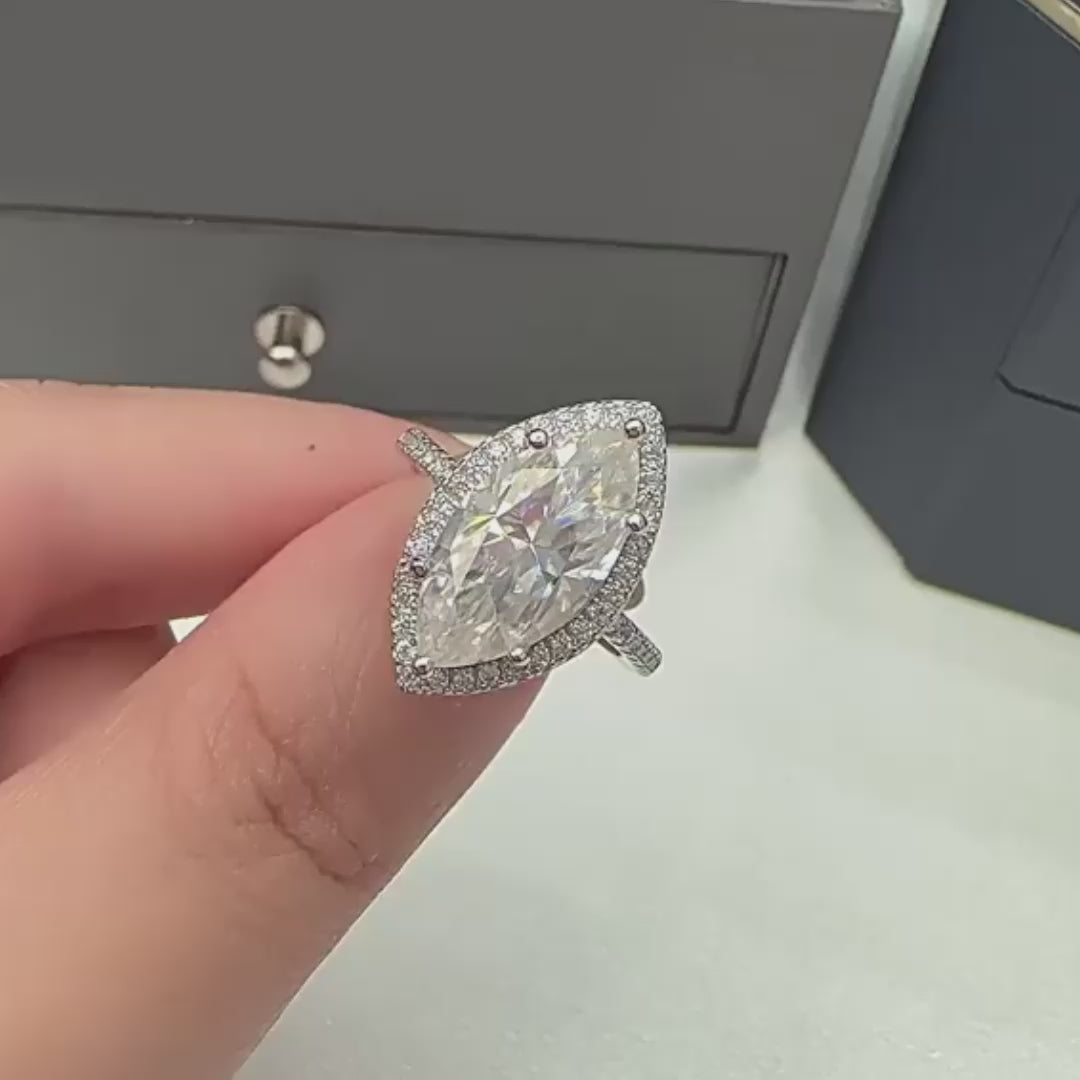 Marquessa Marquise-Cut Moissanite Ring