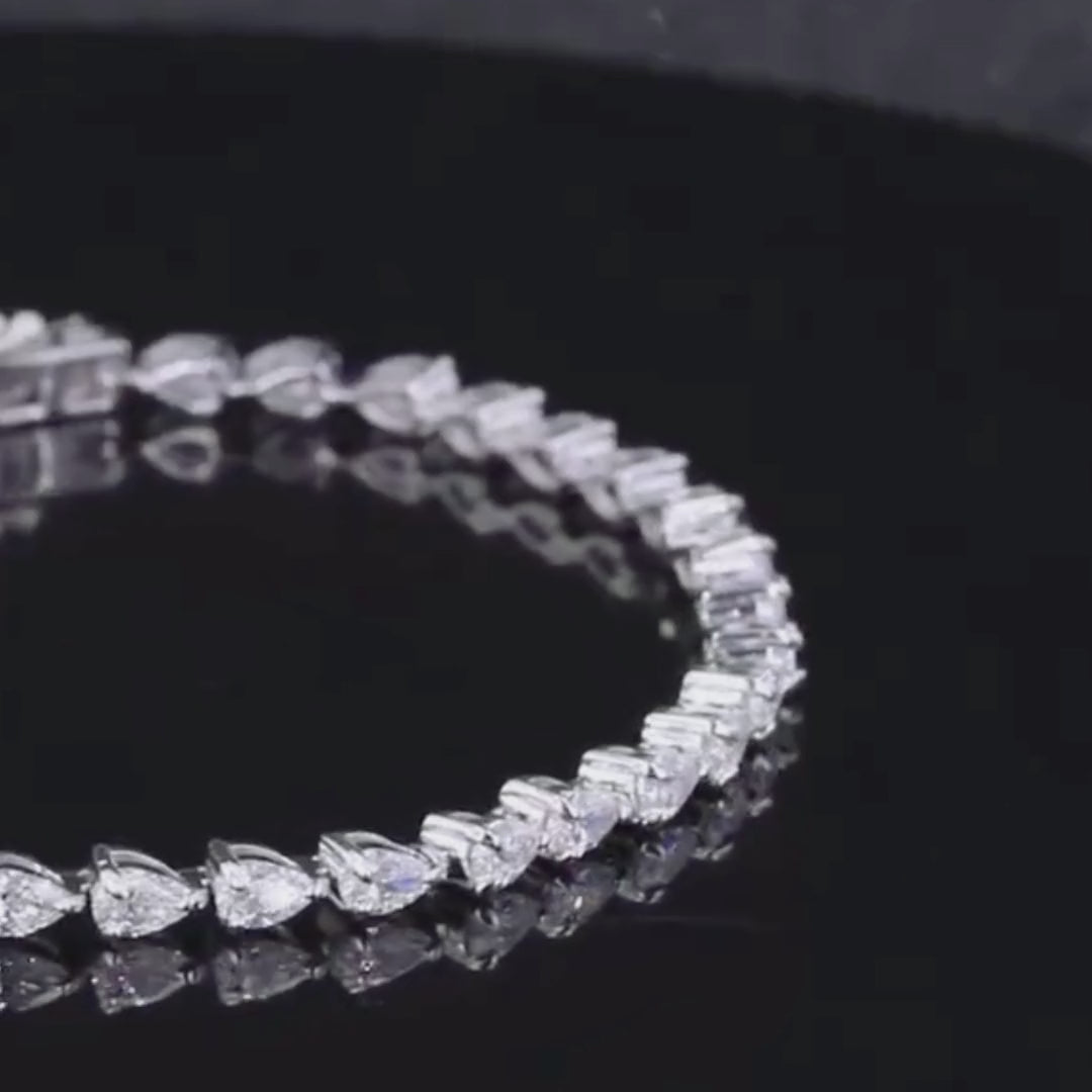 Alethea Pear-Cut Tennis Lab Diamond Bracelet