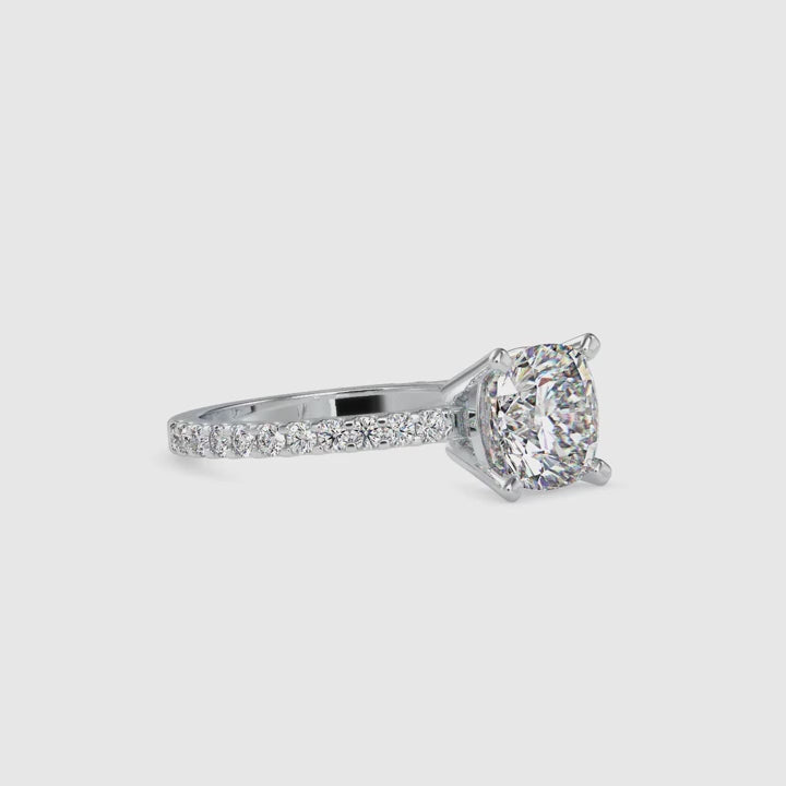 Blissie Cushion-Cut Pavé Moissanite Ring