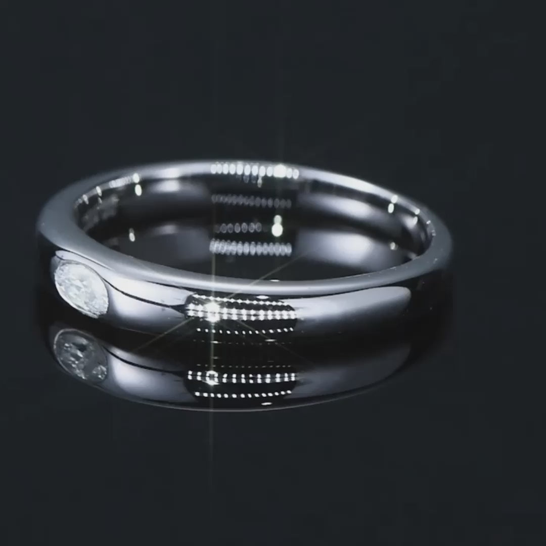 Aveline Inlaid Oval-Cut Moissanite Ring