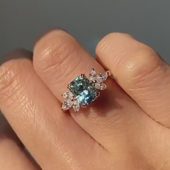 Verdora Green Moissanite Ring