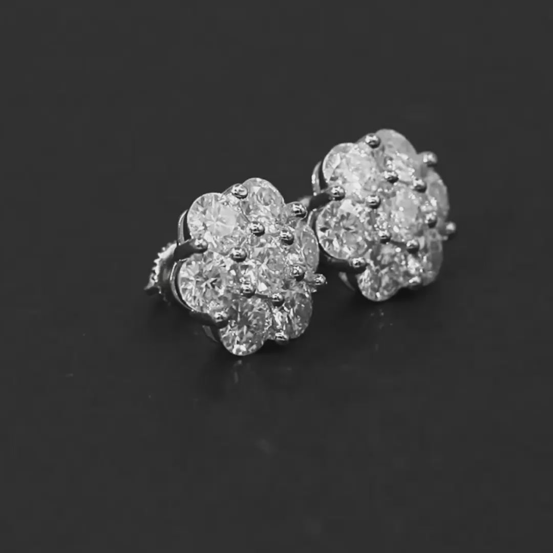 Daisy Fleur Moissanite Stud Earrings