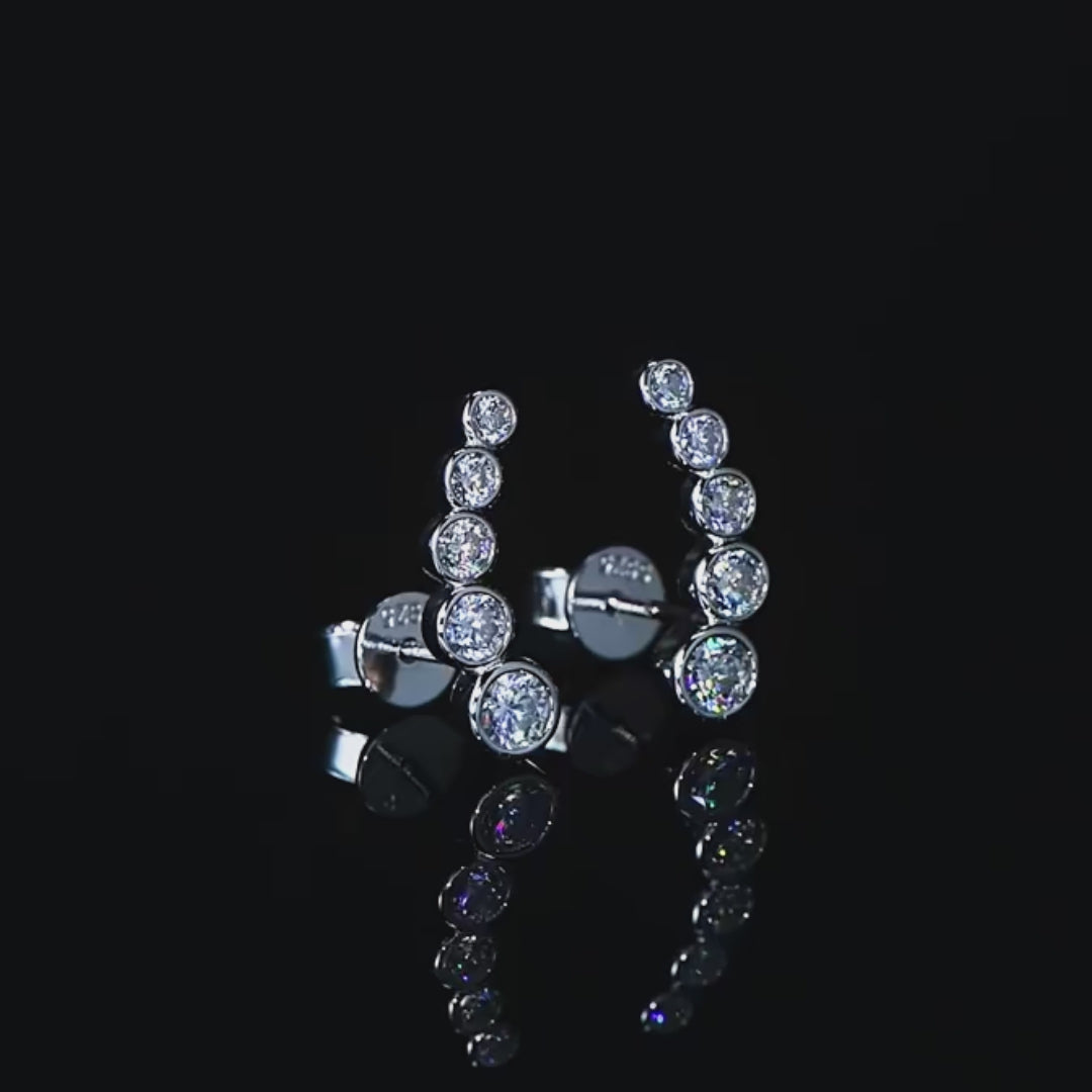 Celestia Curved Moissanite Earrings