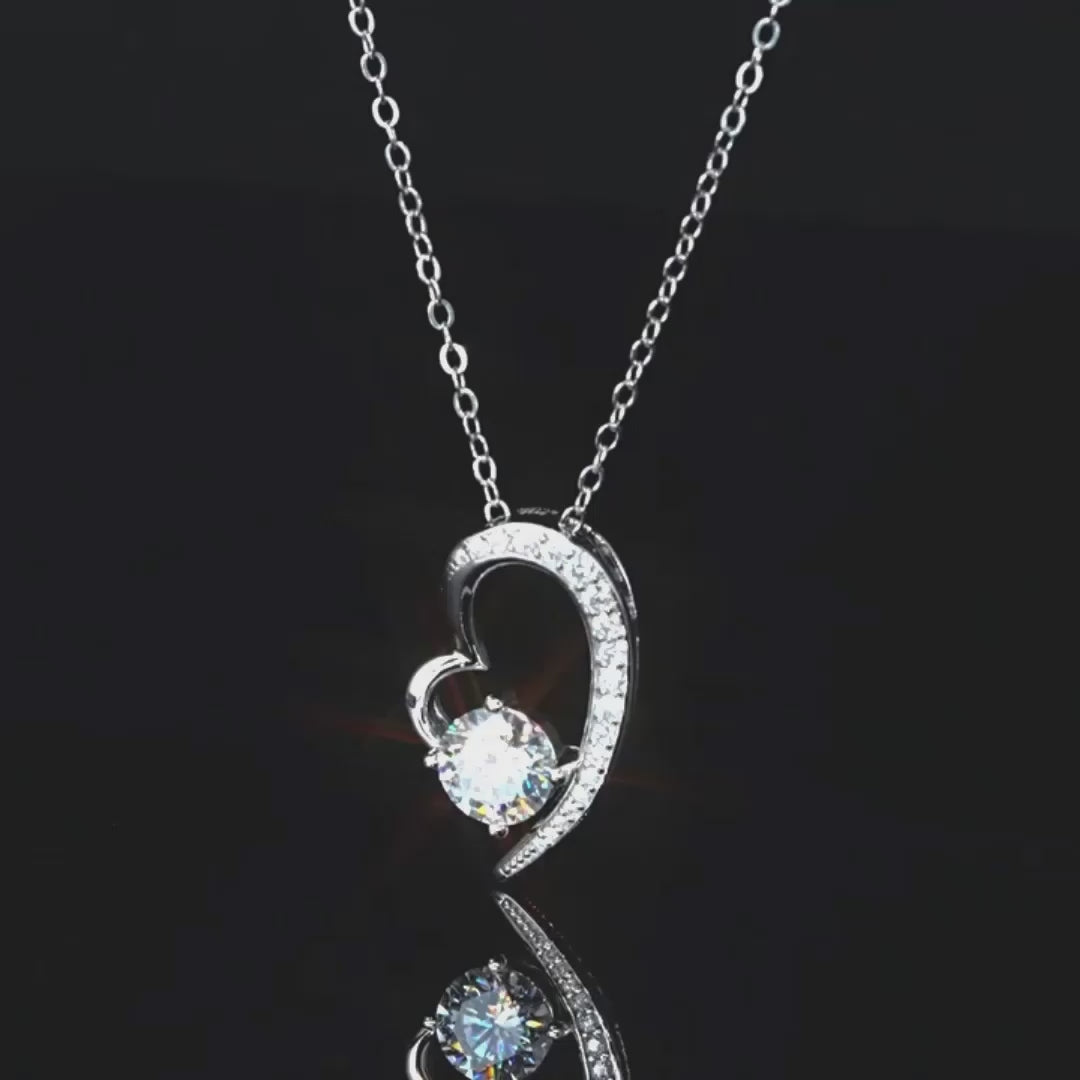 Esther Demi-heart Moissanite Necklace