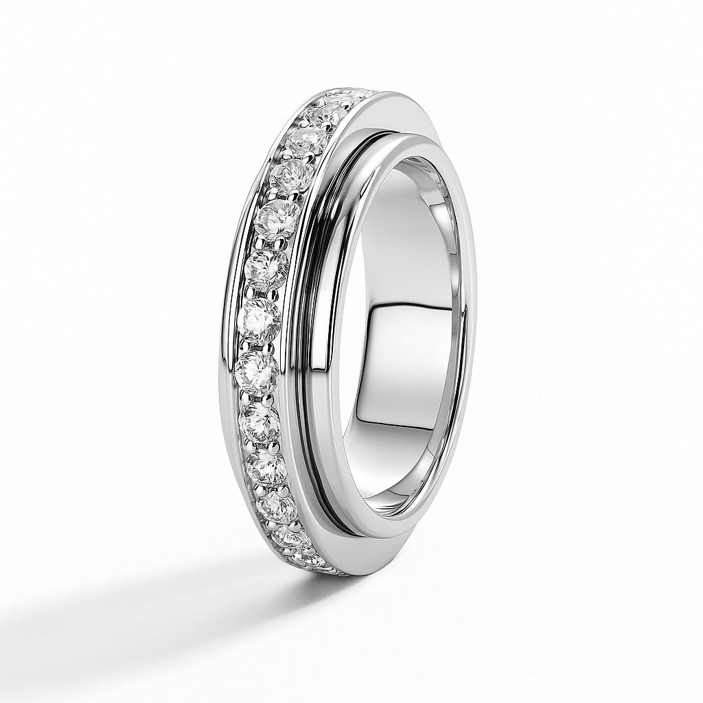 Revolving Love Moissanite Spinner Ring