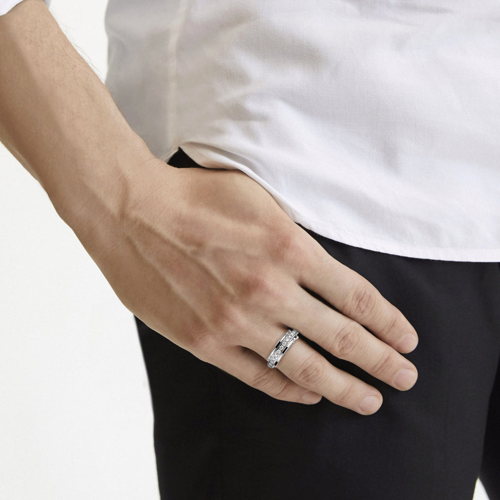 Revolving Love Moissanite Spinner Ring