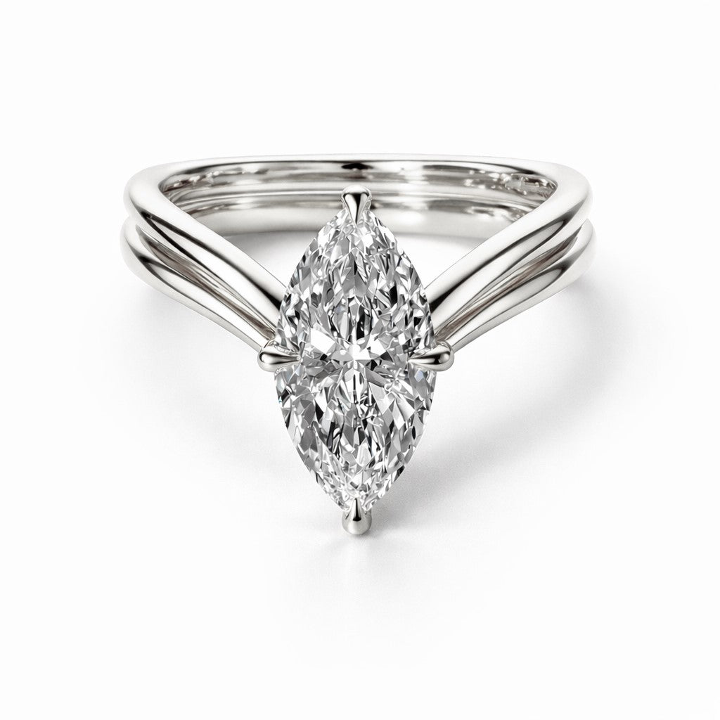 Layali Marquise-Cut 2-Piece Moissanite Ring