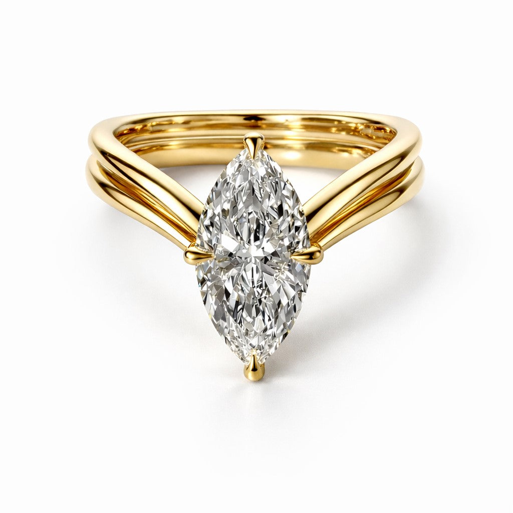 Layali Marquise-Cut 2-Piece Moissanite Ring