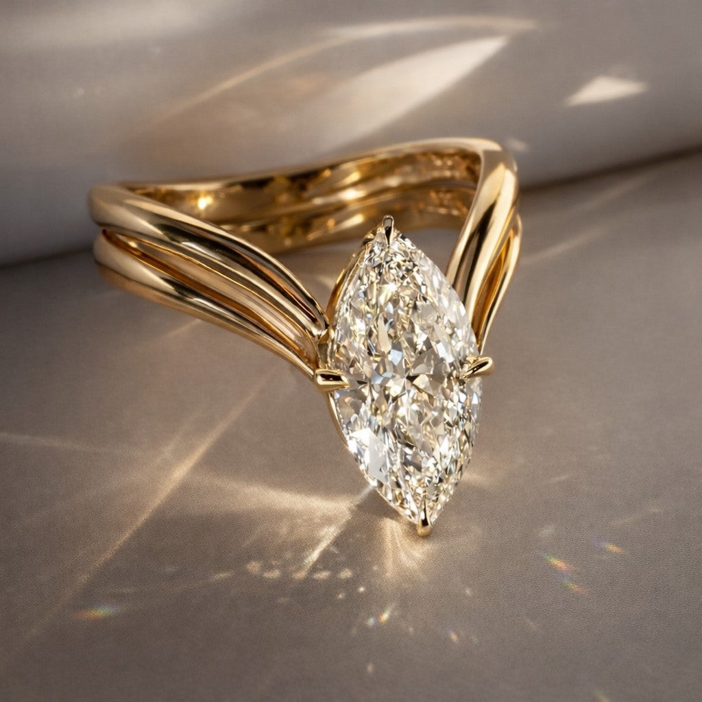 Layali Marquise-Cut 2-Piece Moissanite Ring