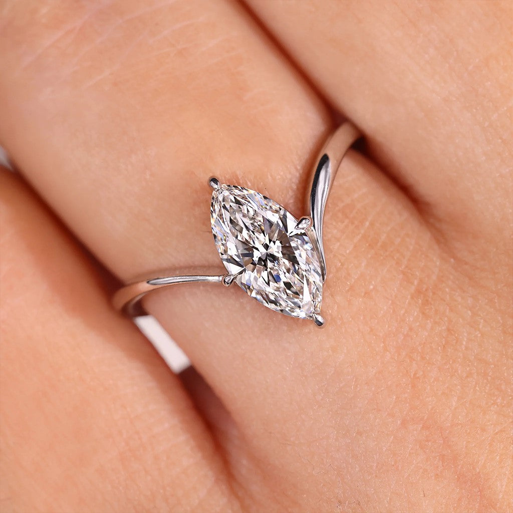 Layali Marquise-Cut 2-Piece Moissanite Ring