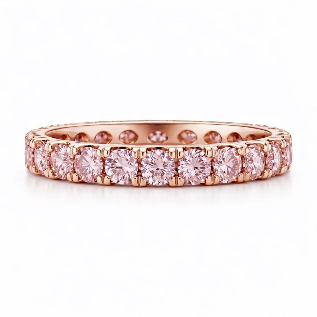 Rosavelle Pink Moissanite Eternity Ring