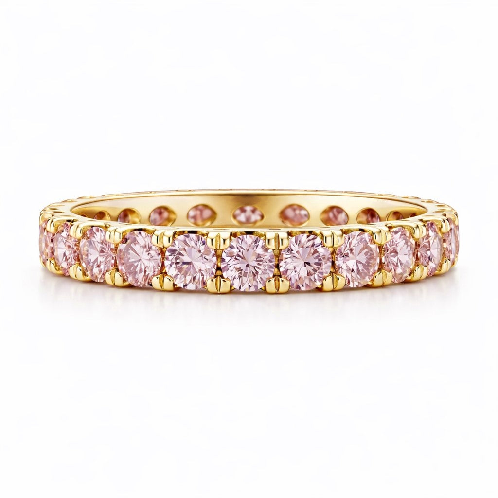 Rosavelle Pink Moissanite Eternity Ring