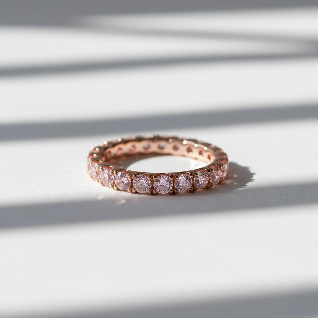 Rosavelle Pink Moissanite Eternity Ring