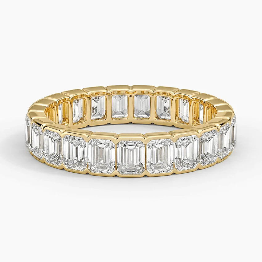 Emerald Cut Moissanite Eternity Ring