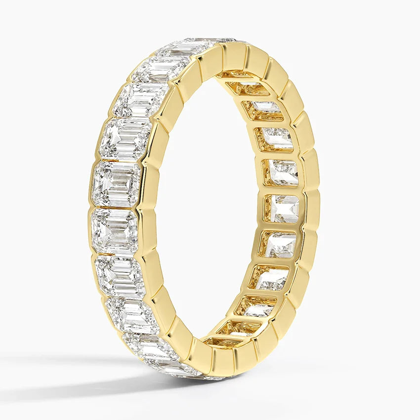 Emerald Cut Moissanite Eternity Ring