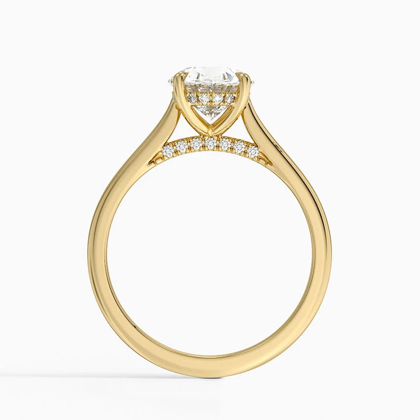 Aurielle Oval-Cut Moissanite Pavé Bridge Ring