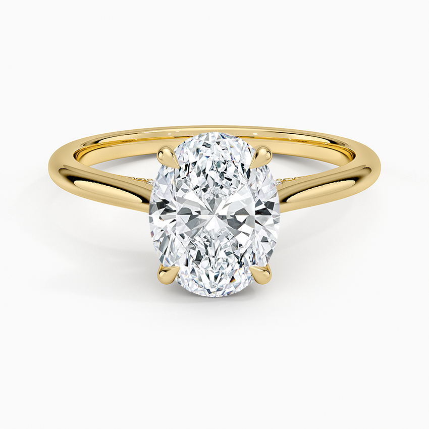 Aurielle Oval-Cut Moissanite Pavé Bridge Ring