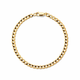 Flat Curb Link Unisex Bracelet Solid Gold