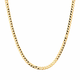 Flat Curb Link Unisex Necklace Solid Gold