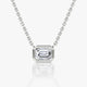 Ariston Bezel Set Solitaire Emerald Moissanite Necklace