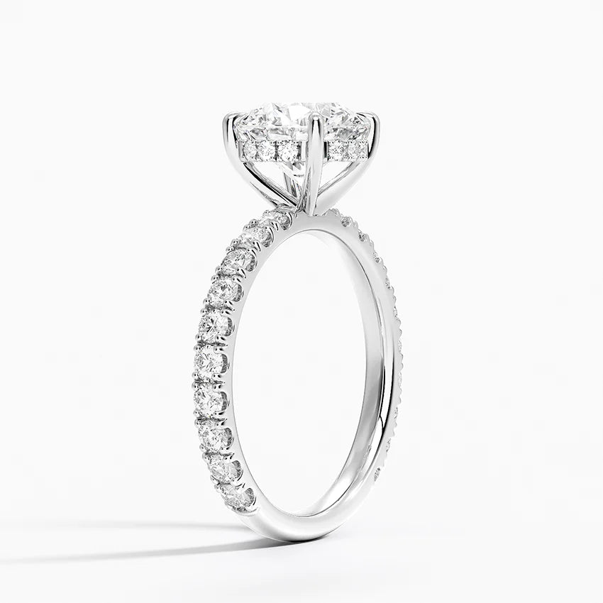 Round Cut Pavé Moissanite Ring